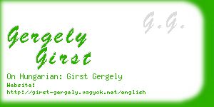 gergely girst business card